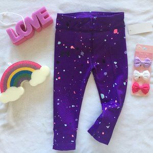 Girls 2T UNDER ARMOUR Leggings In Purple with Graphic Print NEW Free Shipping